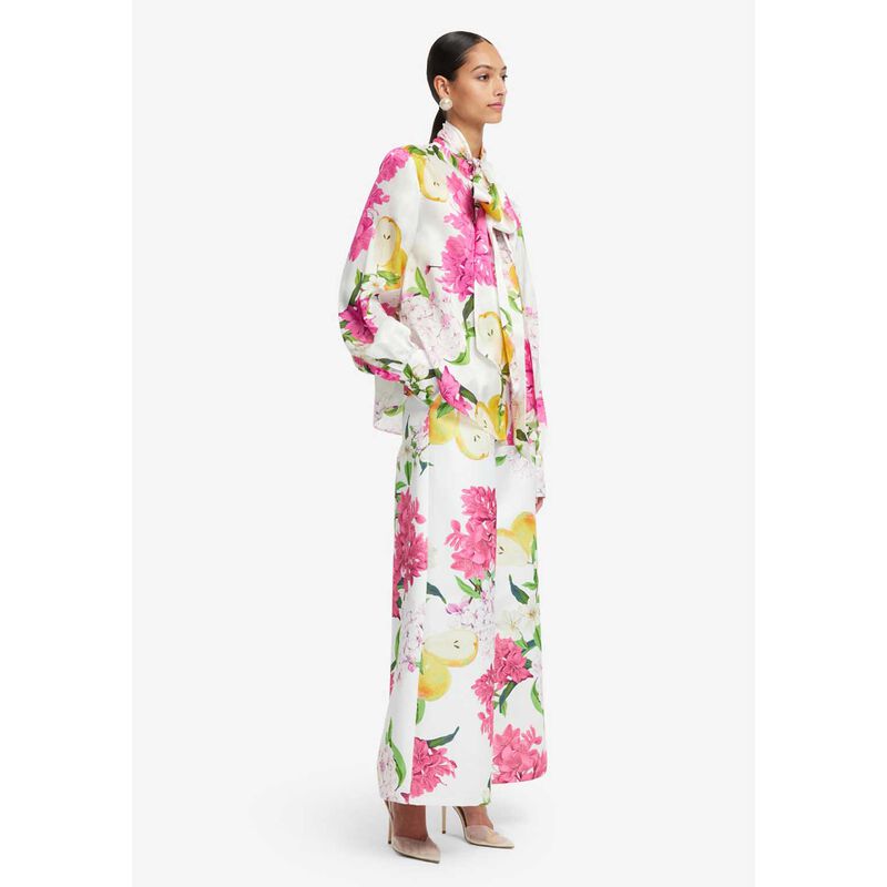 LEO LIN Freya Tie Neck Silk Blouse image number 3